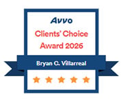 Avvo Clients' Choice Award 2026 | Bryan C. Villarreal | 5 star