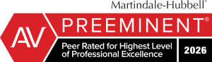 Martindale-hubbell AV Preeminent | Peer Rated For Highest Level Of Professional Excellence | 2026