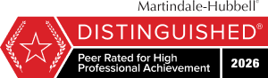 Martindale-Hubbell | Distinguished Peer Rated for High Professional Achievement | 2026